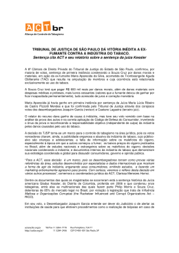 TRIBUNAL DE JUSTIÇA DE SÃO PAULO DÁ VITÓRIA INÉDITA A EX