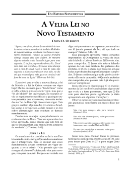 A Velha Lei no Novo Testamento