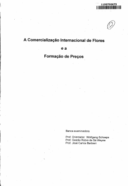 A Comercializa&ccedil;&atilde;o Internacional de Flores ea Forma&ccedil;&atilde;o de Pre&ccedil;os