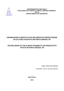 variabilidade clim&aacute;tica e sua influ&ecirc;ncia na produtividade da cultura
