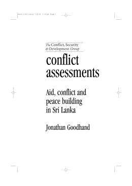 Aid, conflict and peace building in Sri Lanka
