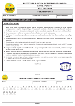 FISIOTERAPEUTA GABARITO DO CANDIDATO - RASCUNHO