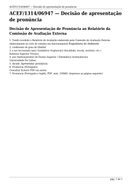 ACEF/1314/06947 Decis&atilde;o de apresenta&ccedil;&atilde;o de pron&uacute;ncia