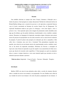 IMPRESS&Otilde;ES SOBRE O FAZER-PESQUISA EM EDUCA&Ccedil;&Atilde;O