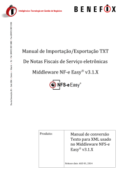 Manual de Importação/Exportação TXT De Notas Fiscais