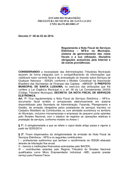 Decreto NFS-e - Prefeitura de Santa Luzia