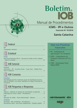 IOB - ICMS/IPI - Santa Catarina - n&ordm; 19/2014