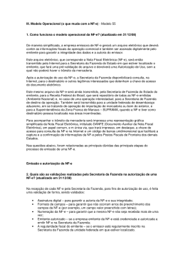 III. Modelo Operacional (o que muda com a NF-e)