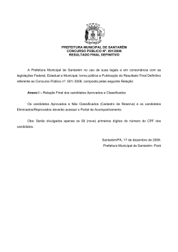 PREFEITURA MUNICIPAL DE SANTAR&Eacute;M CONCURSO