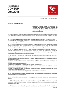 Resolu&ccedil;&atilde;o CONSUP 001/2015