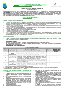 EDITAL N&ordm; 001/2015 DE ABERTURA DE INSCRI&Ccedil;&Otilde;ES