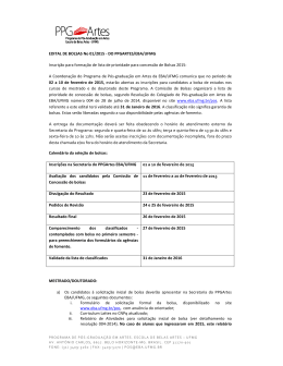Edital 001 2015 Lista Classificatoria para a concessao de Bolsa