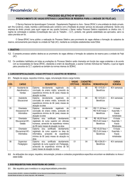 PROCESSO SELETIVO Nº 001/2015