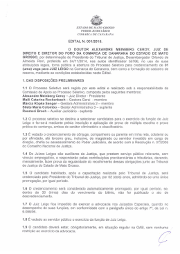 EDITAL N. 001f2015. O DOUTOR ALEXANDRE MEINBERG