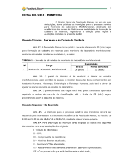 EDITAL 001/2012 &ndash; MONITORIA