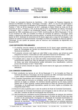 EDITAL N.º 001/2012 O Diretor do Laboratório Nacional de