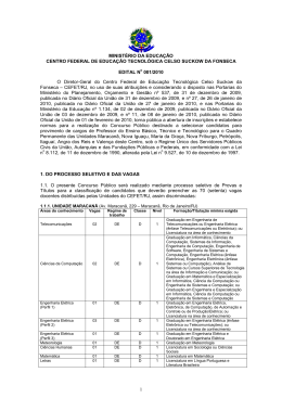 Edital n&ordm; 001/2010 - Cefet-RJ