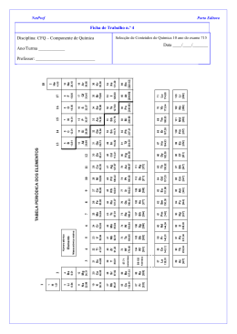 Ficha de Trabalho n.º 4 Disciplina: CFQ – Componente de Química