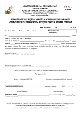 formulário de solicitação de inclusão de horas cumpridas no plantão