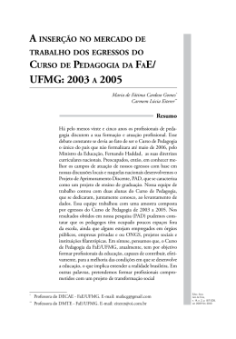 A inserção no mercado de trabalho dos egressos do Curso