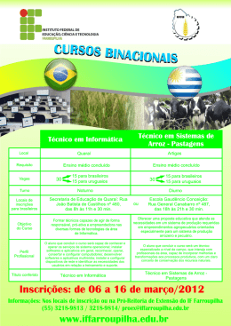 cartaz cursos binacionais - Instituto Federal de Educação, Ciência e