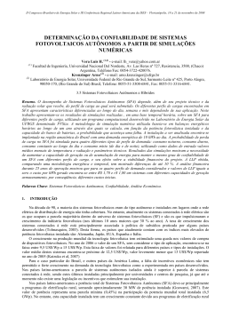determina&ccedil;&atilde;o da confiabilidade de sistemas fotovoltaicos