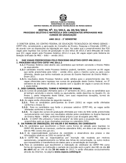 EDITAL N0: 31/2012, de 20/04/2012