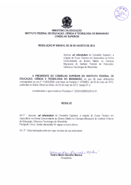 Resolu&ccedil;&atilde;o N&deg; 56/2012