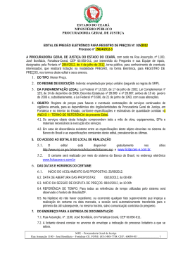 PROCESSO N&ordm; 01394068-6: - Minist&eacute;rio P&uacute;blico do Estado do Cear&aacute;