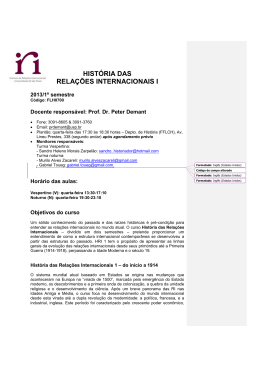 Hist&oacute;ria das Rela&ccedil;&otilde;es Internacionais
