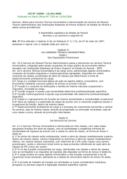 LEI N&ordm; 15050 - 12/04/2006 Publicado no Di&aacute;rio Oficial N&ordm; 7205 de