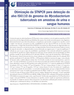 Otimização da STNPCR para detecção do alvo IS6110 do genoma