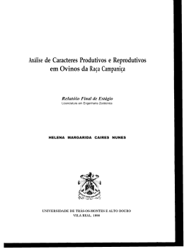 An&aacute;lise de Caracteres Produtivos e Reprodutivos em Ovinos