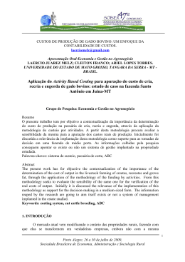 Aplica&ccedil;&atilde;o do Activity Based Costing para apura&ccedil;&atilde;o do