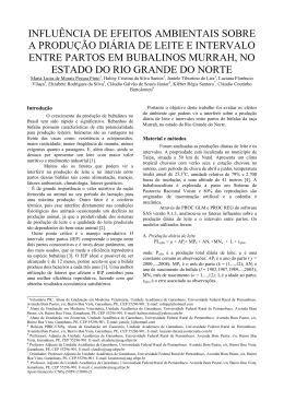 influ&ecirc;ncia de efeitos ambientais sobre a produ&ccedil;&atilde;o di&aacute;ria de leite e