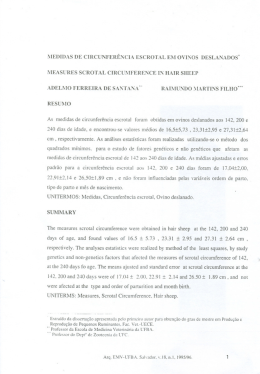 MEDIDAS DE CIRCUNFER&Ecirc;NCIA ESCROTAL EM OVI1\OS