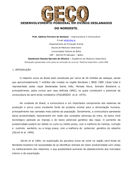 Desenvolvimento Ponderal em Ovinos Deslanados