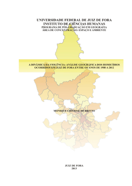 A DIN&Acirc;MICA DA VIOL&Ecirc;NCIA: an&aacute;lise geogr&aacute;fica dos