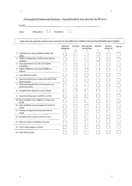 Question&aacute;rios da Avalia&ccedil;&atilde;o Externa