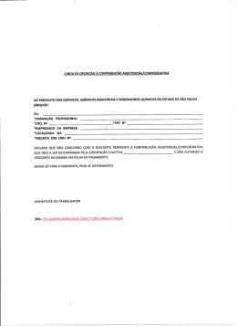 CARTA DE OPOSIÇÃO A CONTRIBUIÇÃO