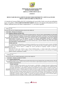 resultado do julgamento de recursos referente &agrave; divulga&ccedil;&atilde;o