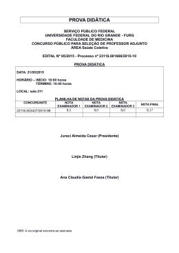 FAMED - Nota Prova Didática, Proc. 1669/2015-10 - progep