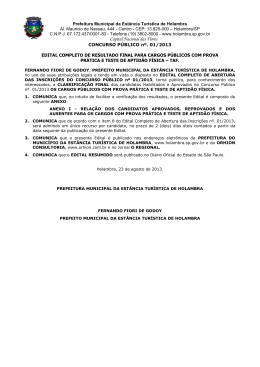 Edital Completo de Resultado Final para os