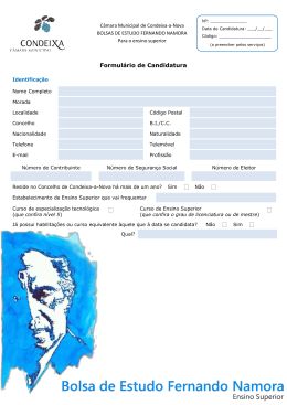 Formulário de Candidatura - Câmara Municipal de Condeixa-a-Nova