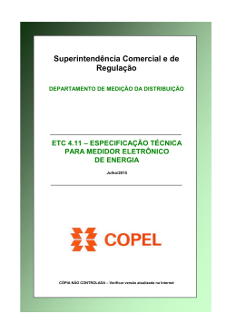 ETC 4.11 Medidor eletronico para Medicao de Energia