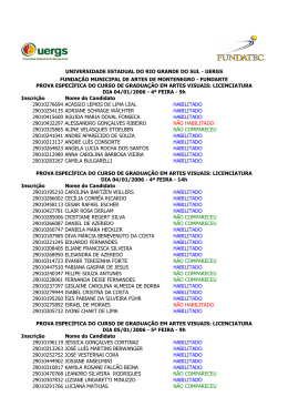 Inscri&ccedil;&atilde;o Nome do Candidato 29010276694 ACASSIO