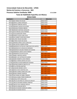 Resultado Teste M&uacute;sica 2009 - Concursos.ufma.br