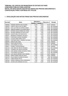 Edital de divulga&ccedil;&atilde;o das notas finais das provas discursivas e