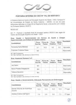 portaria interna do ceo n. 116 de 01.07.2013