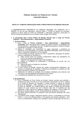 edital n&ordm; 11/2009 - convoca&ccedil;&atilde;o para a prova pr&aacute;tica de dire&ccedil;&atilde;o